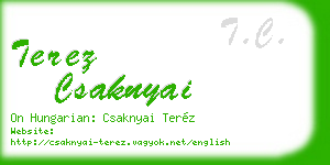 terez csaknyai business card