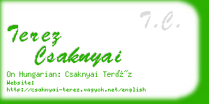 terez csaknyai business card